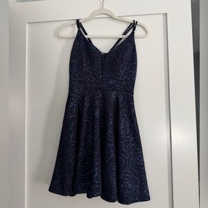 City Studio Midnight Blue Dress with Mesh Detail and Glitter ✨